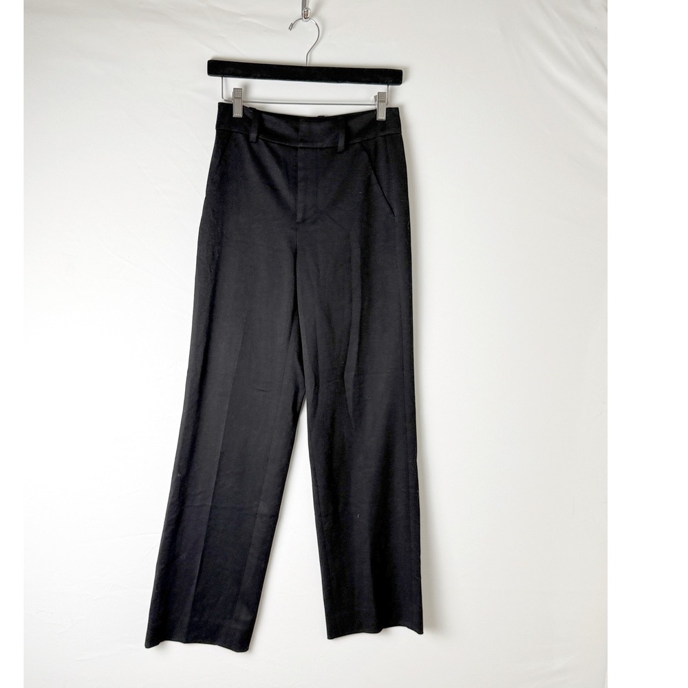Alice + Olivia Black High Rise Straight Leg Trousers 26 Dress Pants Work